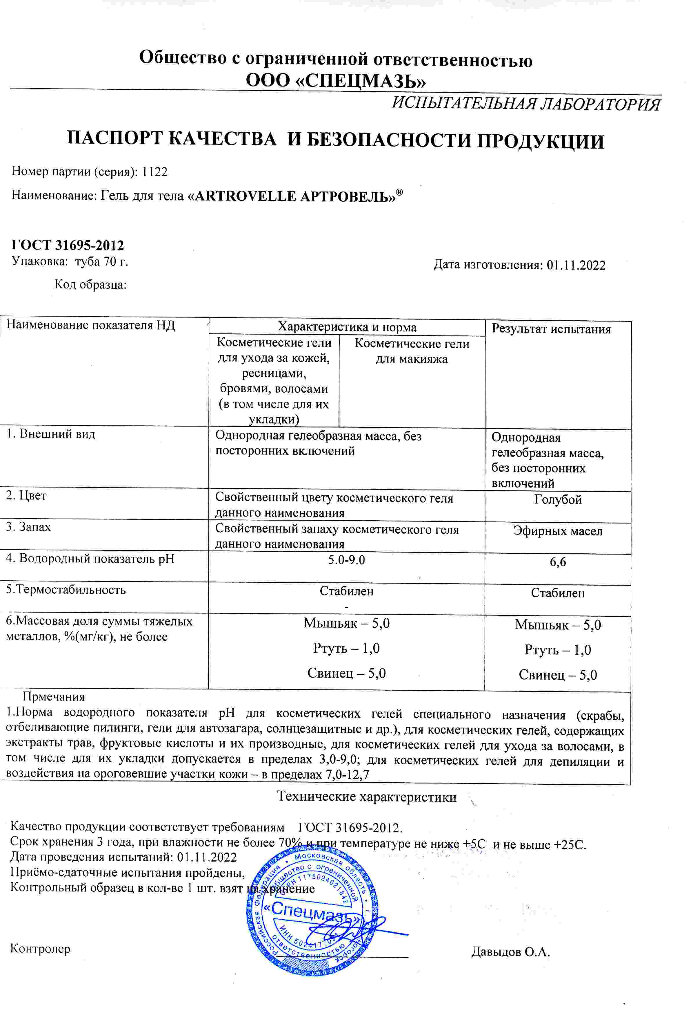 Паспорт №112022